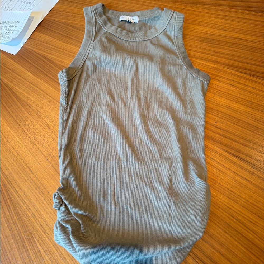 Michael Stars Olive Green Ribbed Tank Top